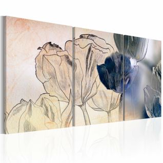 Tableau Croquis De Tulipes 120 X 60 Cm Beige