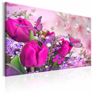 Tableau Explosion De Printemps 120 X 80 Cm Rose