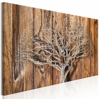 Tableau Arbre Chronique Étroit 120 X 40 Cm Marron