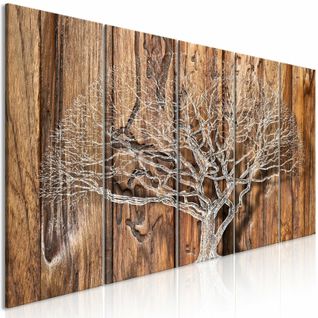 Tableau Arbre Chronique Étroit 200 X 80 Cm Marron