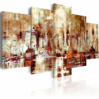 Tableau Ville Des Ombres 200 X 100 Cm Marron