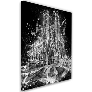 Tableau La Sagrada Familia à Barcelone 50 X 70 Cm Noir