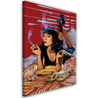 Tableau Pulp Fiction Uma Thurman 40 X 60 Cm Rouge