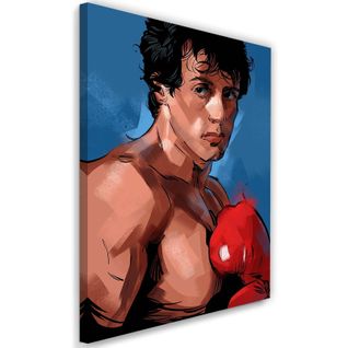 Tableau Rocky Sylvester Stallone 40 X 60 Cm Bleu