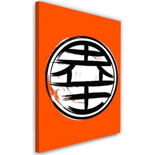 Tableau Dragon Ball Symbole Kaio 40 X 60 Cm Orange