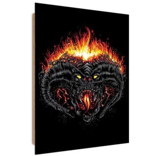 Tableau Bois Le Seigneur Des Anneaux Tête De Balrog 40 X 60 Cm Noir