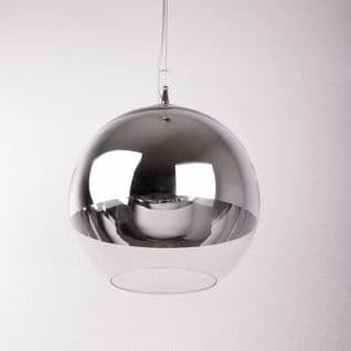 Suspension Verre Argent 30x30x175cm