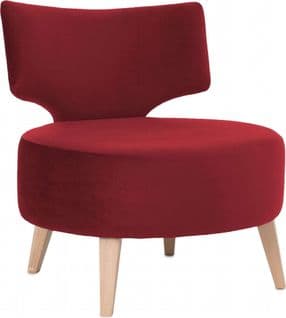 Fauteuil Tissu Rouge 75x60x75cm