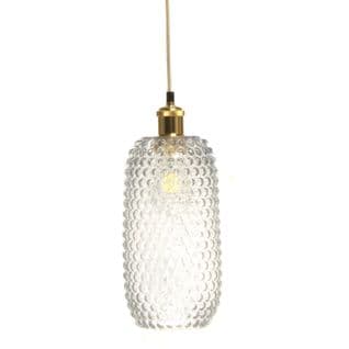 Lampe Suspendue Verre Transparent 15x15x34cm