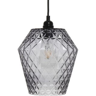 Lampe Suspendue Verre Gris 20x20x27cm