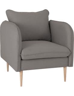 Fauteuil Rembourré Mousse Haute Résilience Tissu Gris Foncé