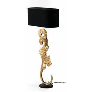 Lampe De Table Bois Métal Noir Doré 22x18x77