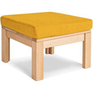 Pouf En Bois Massif Clair Et Jaune