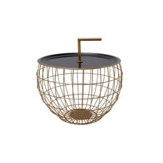 Table D’appoint Ronde En Métal Noir 49,5x49,5x37cm