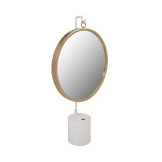 Miroir De Table Rond Or Blanc 14x41x75cm