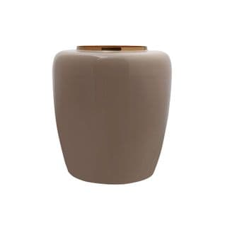 Vase Taupe Et Or 34x34x36,5