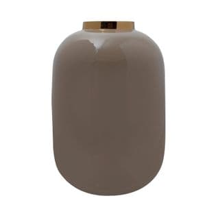 Vase Taupe Et Or 16x16x25
