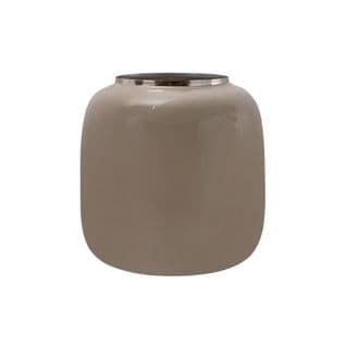 Vase Taupe Et Argent 20x20x20