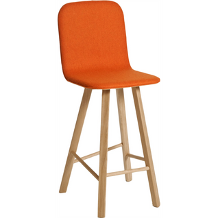 Tabouret Bois Chêne Et Orange 52x48x115cm