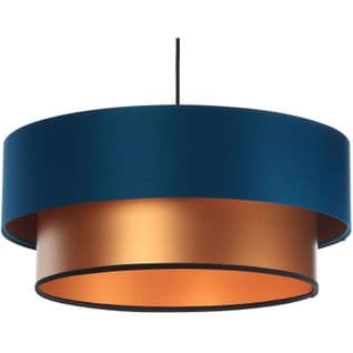 Suspension Duo Élégant Rond Ø 40 Cm Bleu