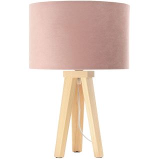 Lampe De Table Tissu Rose 30x30x46cm