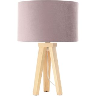 Lampe De Table Tissu Rose 30x30x46cm