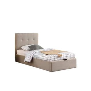 Lit Coffre Une Place Collection Desert - Couleur Beige - 90x200cm - Sommier Inclus