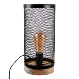 Lampe à Poser Cylindrique "grille" 33cm Noir