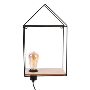 Etagère Murale Lumineuse Oscar - L. 25 X H. 41 Cm - Noir