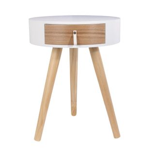 Chevet En Bois Scandinave Nora D.35 cm Blanc