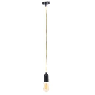 Suspension Ampoule Indus - H. 100 Cm - Noir Et Or