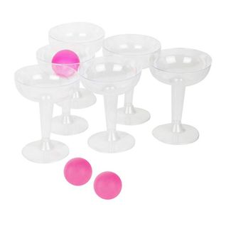 Jeu à Boire "petill-pong" 10cm Transparent et Rose