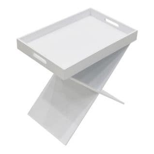 Table D'appoint "plateau Amovible" 48cm Blanc
