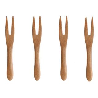 Lot De 4 Fourchettes 2 Dents "eco" 9cm Naturel