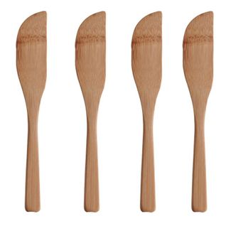 Lot De 4 Couteaux En Bambou "eco" 15cm Naturel