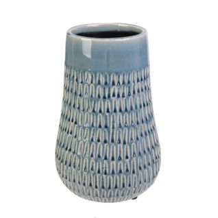 Vase En Céramique Marin Antica - H. 23 Cm - Bleu