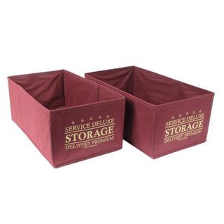 Lot De 2 Bacs De Rangement "pliable" 37cm Bordeaux