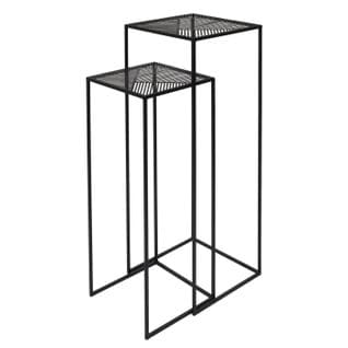 Lot De 2 Tables D'appoint Design "riga" 90cm Noir