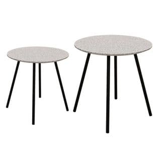 Lot De 2 Tables D'appoint Design "pluton" 48cm Gris