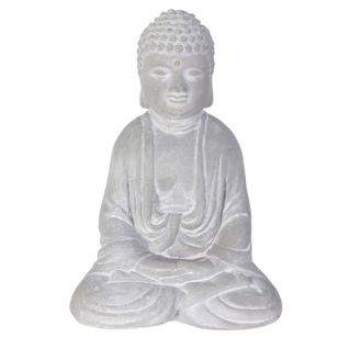 Statuette Déco "bouddha Assis" 16cm Gris