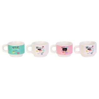 Lot De 4 Tasses Empilables "expresso" 9cm Multicolore