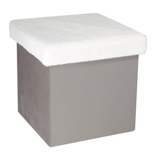 Pouf et Coffre De Rangement "léo" 38cm Gris