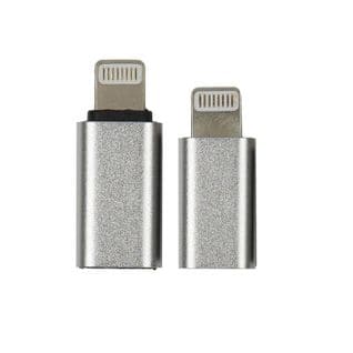 Lot De 2 Adaptateurs USB "port Lightning" 2cm Gris