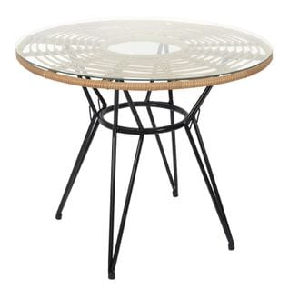 Table De Jardin Ronde "surabaya" 90cm Noir