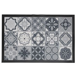 Tapis Déco à Motifs "carreaux Ciment" 40x60cm Gris