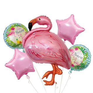 Lot De 4 Ballons "flamant Rose" 25cm Multicolore