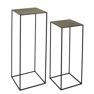 Lot De 2 Tables D'appoint Design "mirage" 90cm Noir