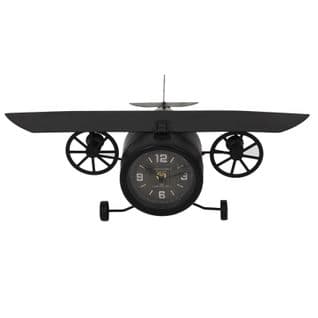 Horloge à Poser "avion Vintage" 47cm Noir