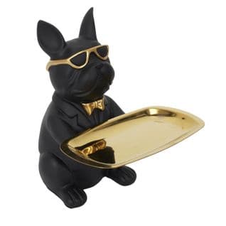 Statuette et Vide-poche "bulldog" 21cm Noir