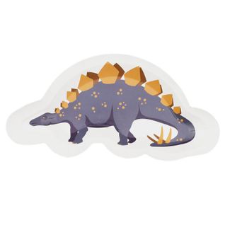 Lot De 6 Assiettes En Papier "dinosaure" 27cm Blanc